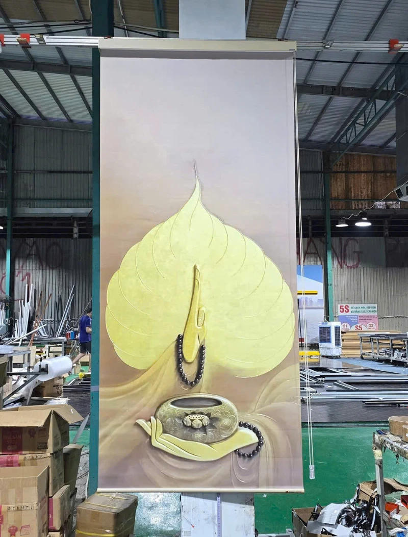 Rèm cuốn in tranh bồ đề tâm