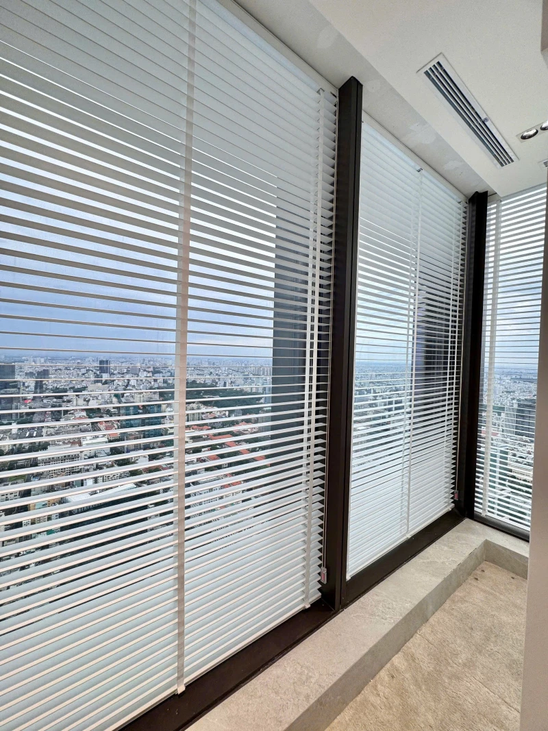 Rèm sáo gỗ sơn trắng cao cấp