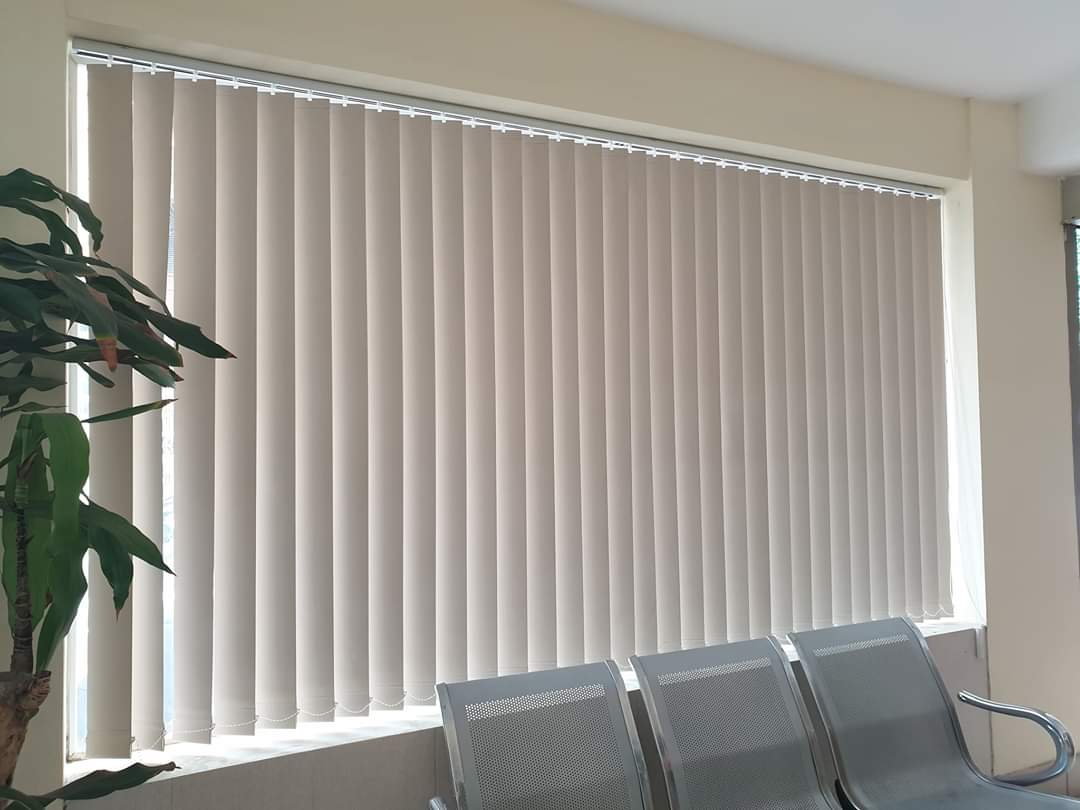 Rèm lá dọc màu kem trang nhã